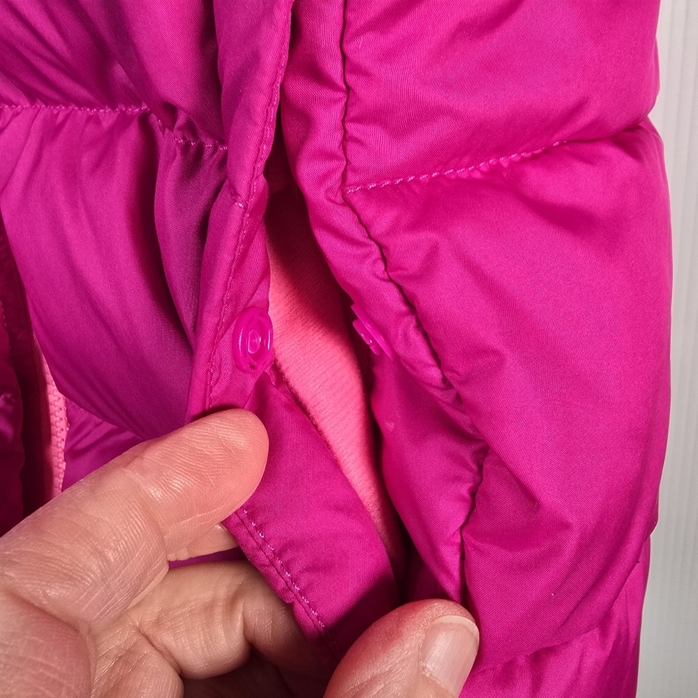 The North Face Girls Andes Down Jacket In Luminous Pink Full Zip Size L 14-16 - Picture 6 of 16